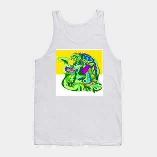 gamera tortoise ecopop turtle art line works white Tank Top